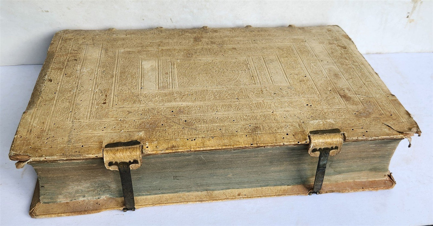 1576 SIXTUS of SIENA Bibliotheca Sancta antique 16th century PIGSKIN BOUND FOLIO