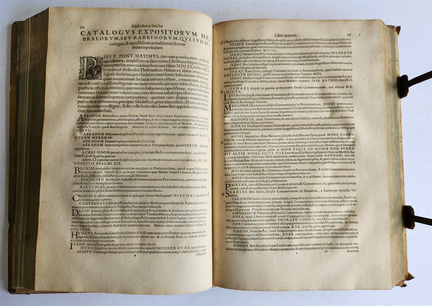 1576 SIXTUS of SIENA Bibliotheca Sancta antique 16th century PIGSKIN BOUND FOLIO