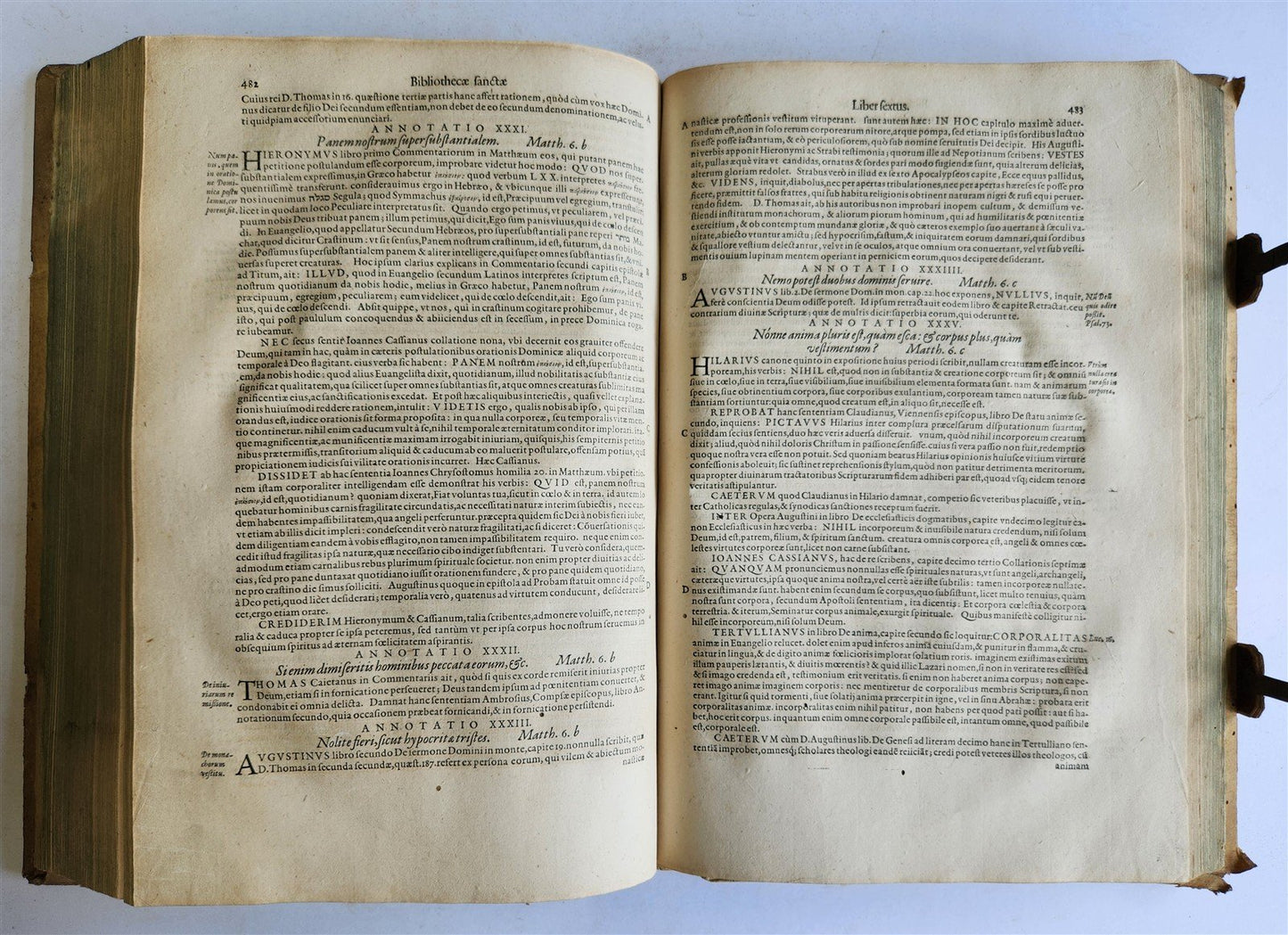 1576 SIXTUS of SIENA Bibliotheca Sancta antique 16th century PIGSKIN BOUND FOLIO
