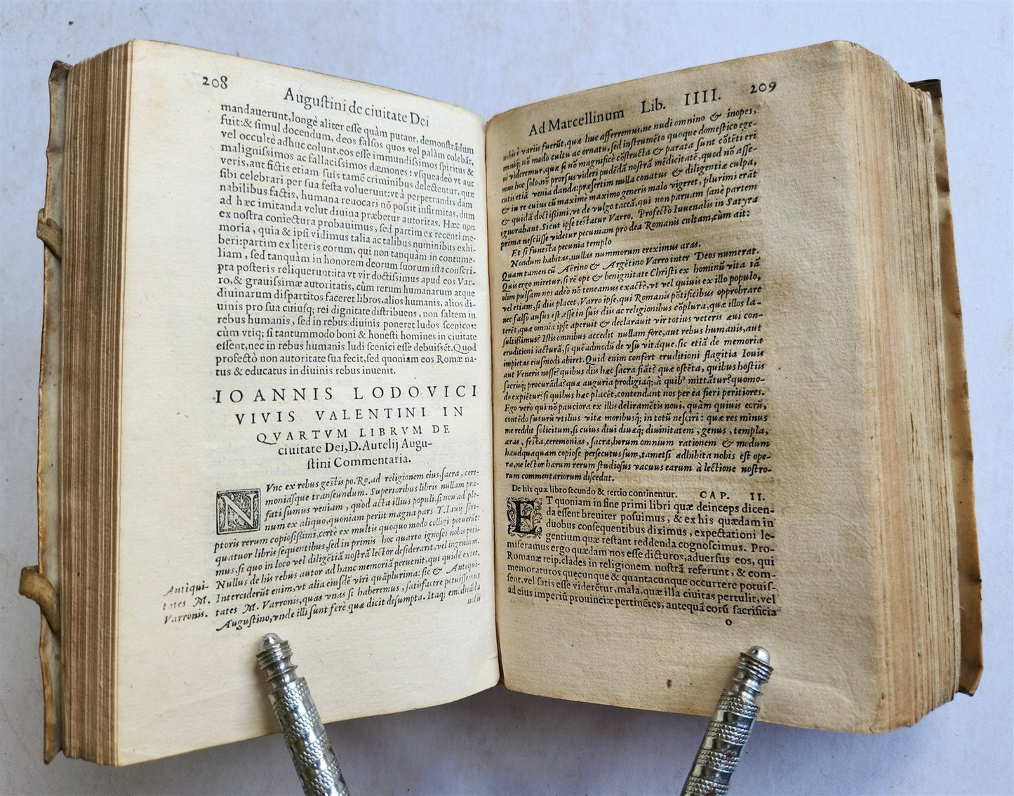 1560 AUGUSTINE of HIPPO De civitate Dei antique 16th century VELLUM BOUND