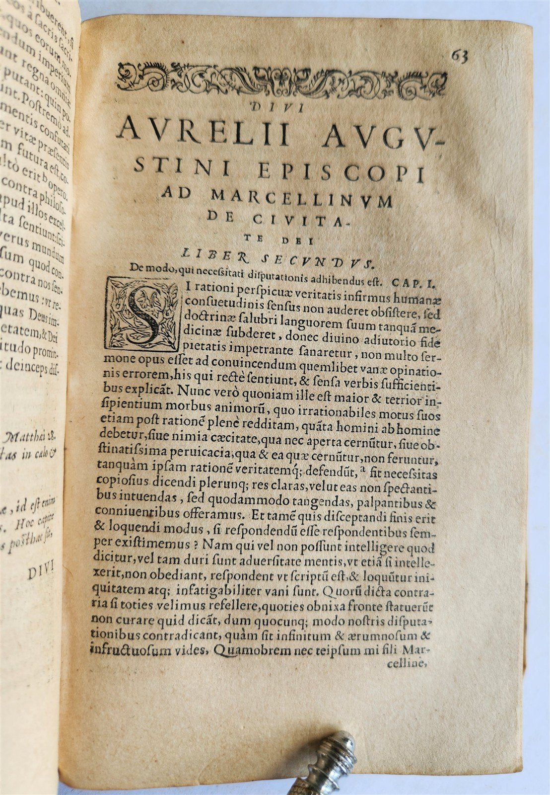 1560 AUGUSTINE of HIPPO De civitate Dei antique 16th century VELLUM BOUND