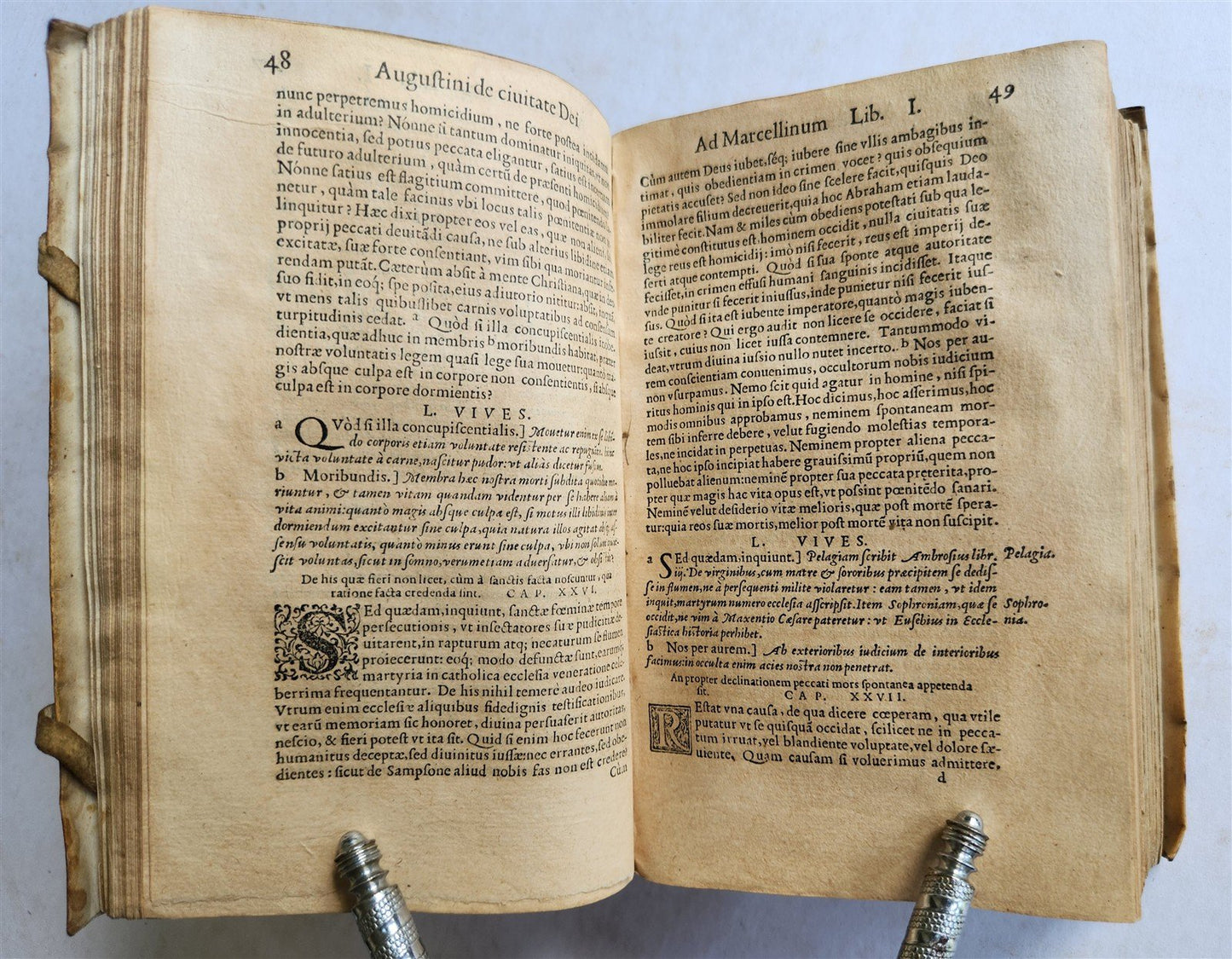 1560 AUGUSTINE of HIPPO De civitate Dei antique 16th century VELLUM BOUND