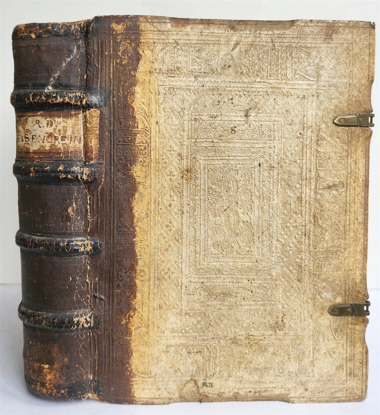 1568 THEOLOGY by Martin Eisengrein in GERMAN antique 16th century PIGSKIN BOUND