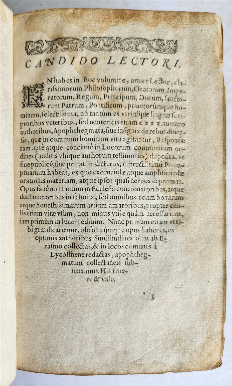 1573 APOPHTHEGMATA by encyclopedist Conrad Lycosthenes antique 16th cent BINDING