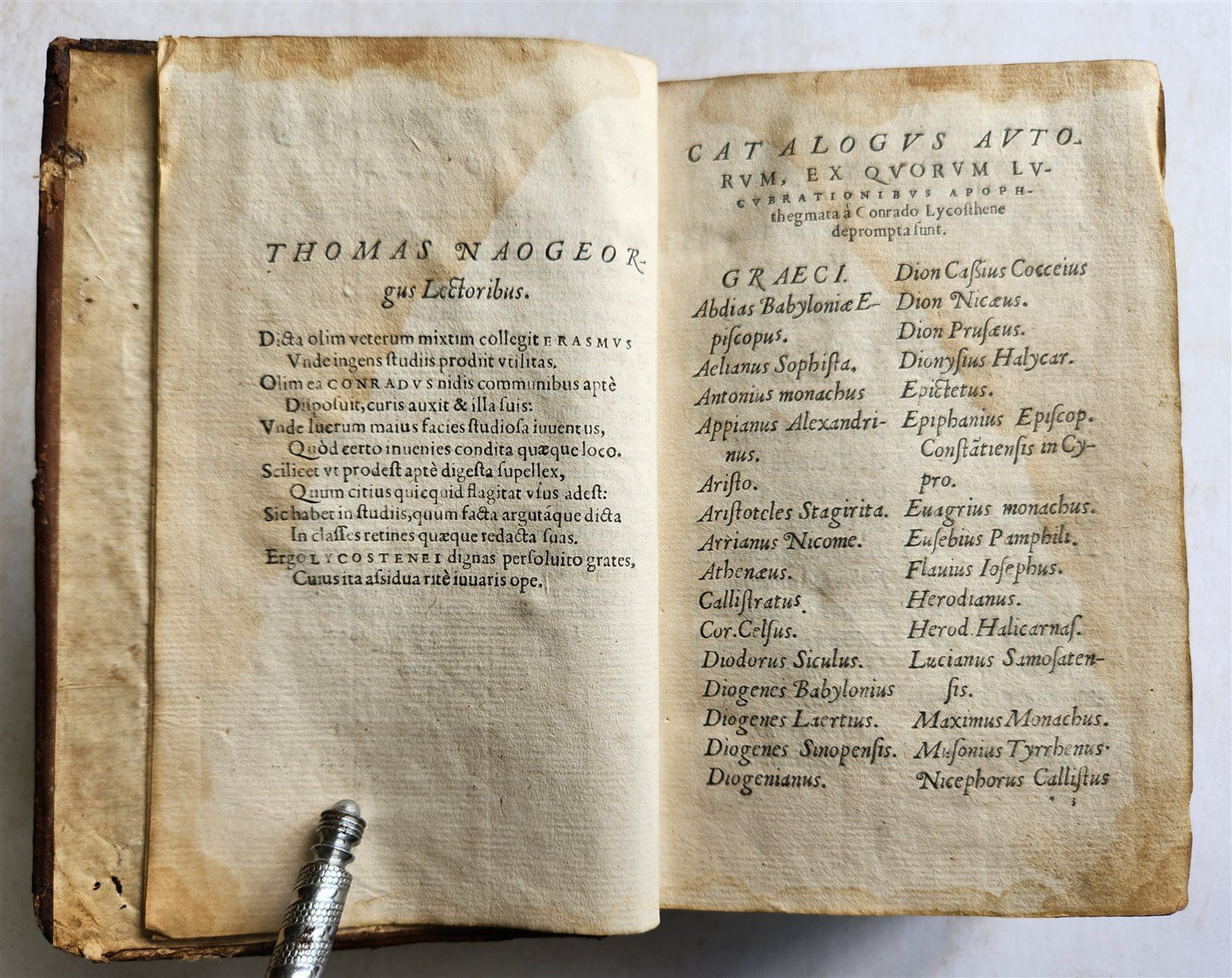 1573 APOPHTHEGMATA by encyclopedist Conrad Lycosthenes antique 16th cent BINDING