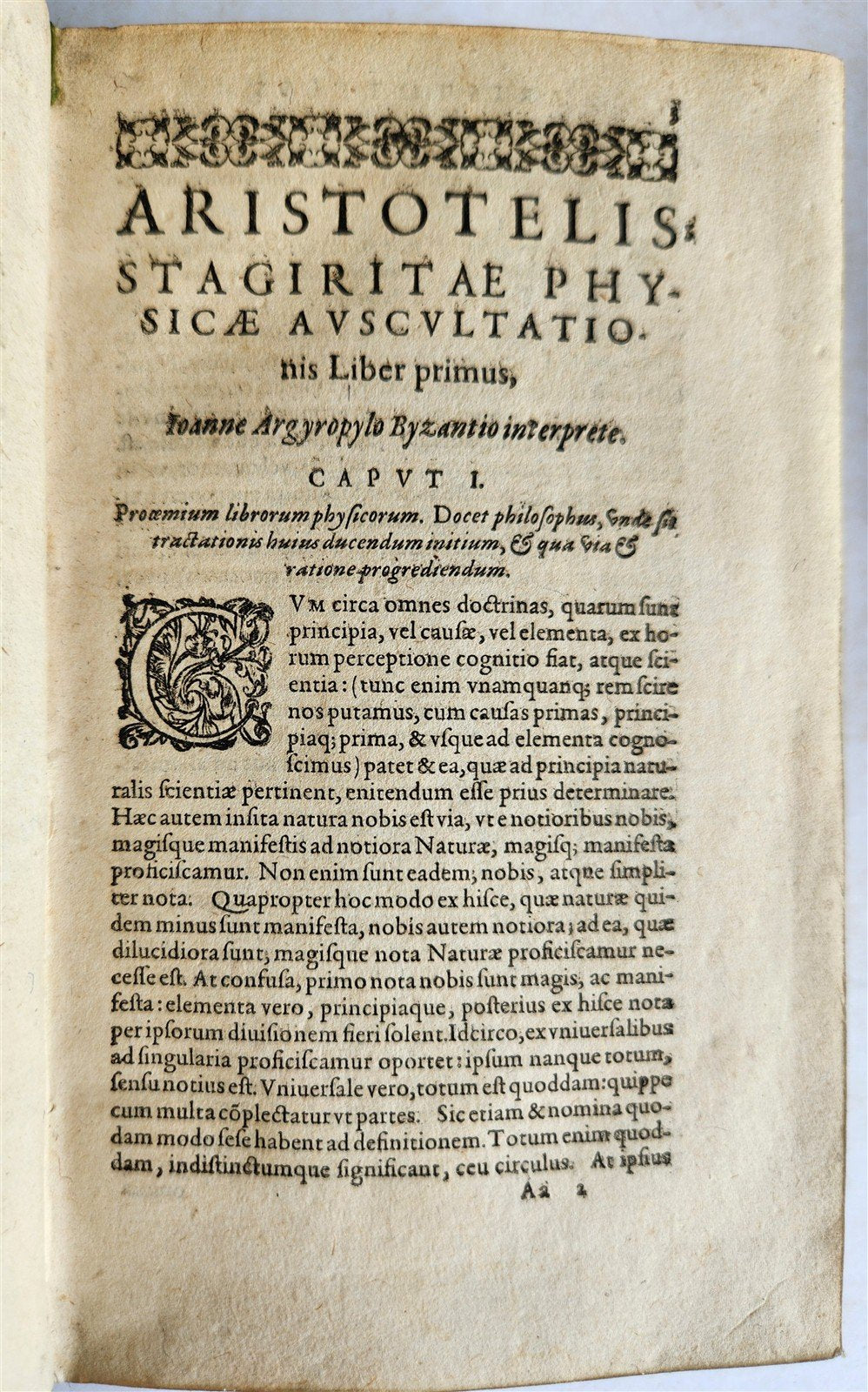 1593 ARISTOTELIS Tomus Physicus 2 VOLUMES antique 16th century VELLUM BOUND
