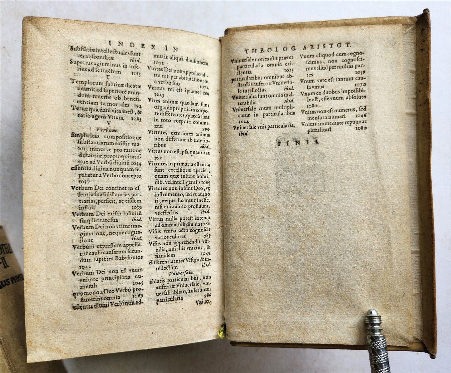 1593 ARISTOTELIS Tomus Physicus 2 VOLUMES antique 16th century VELLUM BOUND