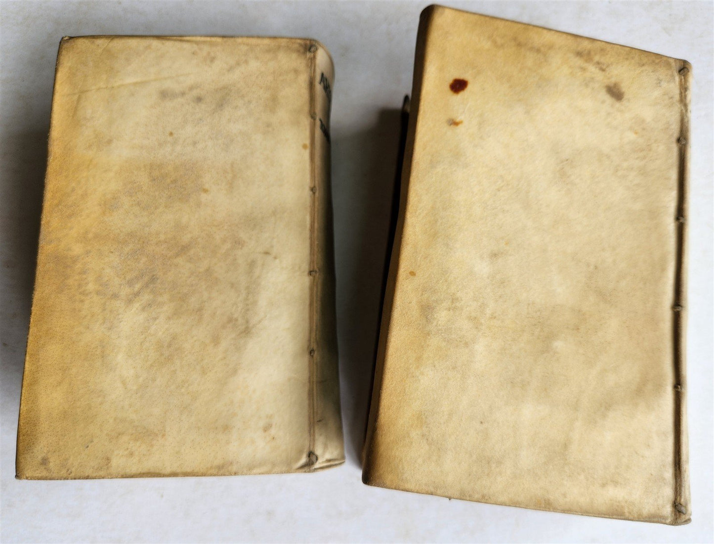 1593 ARISTOTELIS Tomus Physicus 2 VOLUMES antique 16th century VELLUM BOUND
