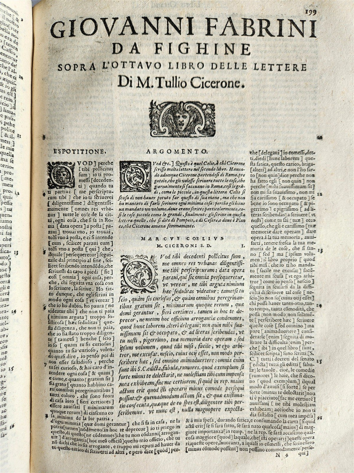 1590 CICERO Le lettere familiari latine antique 16th century VELLUM BOUND FOLIO