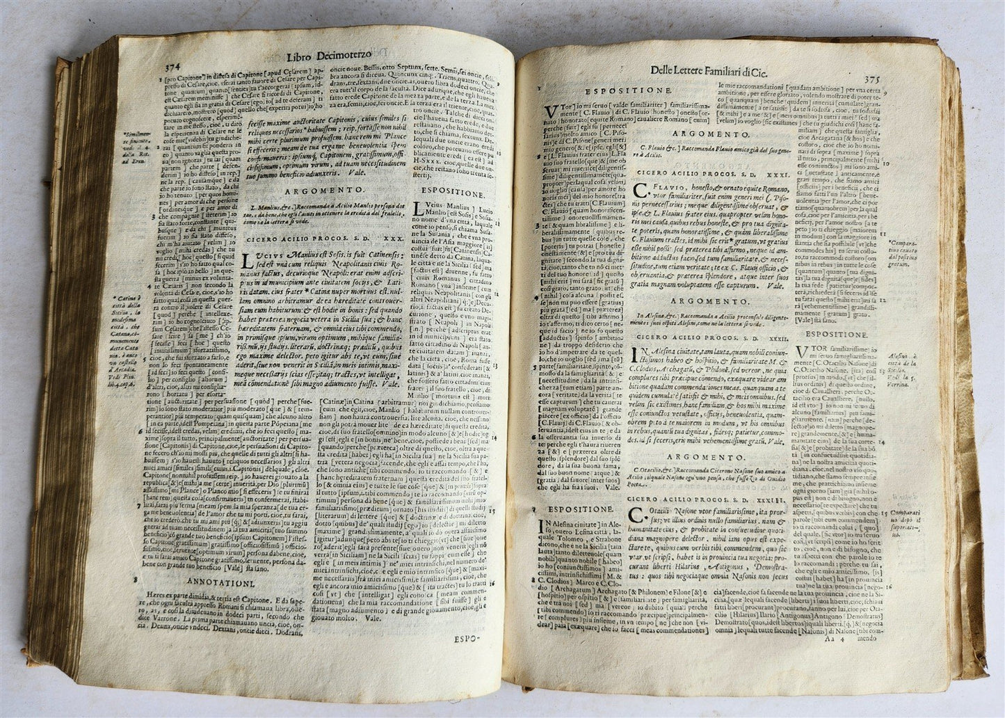 1590 CICERO Le lettere familiari latine antique 16th century VELLUM BOUND FOLIO