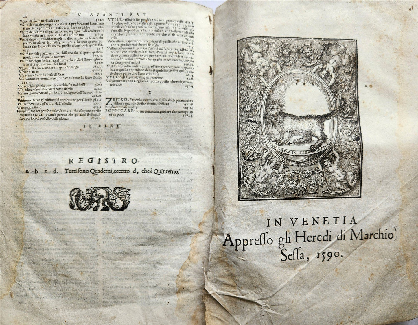 1590 CICERO Le lettere familiari latine antique 16th century VELLUM BOUND FOLIO