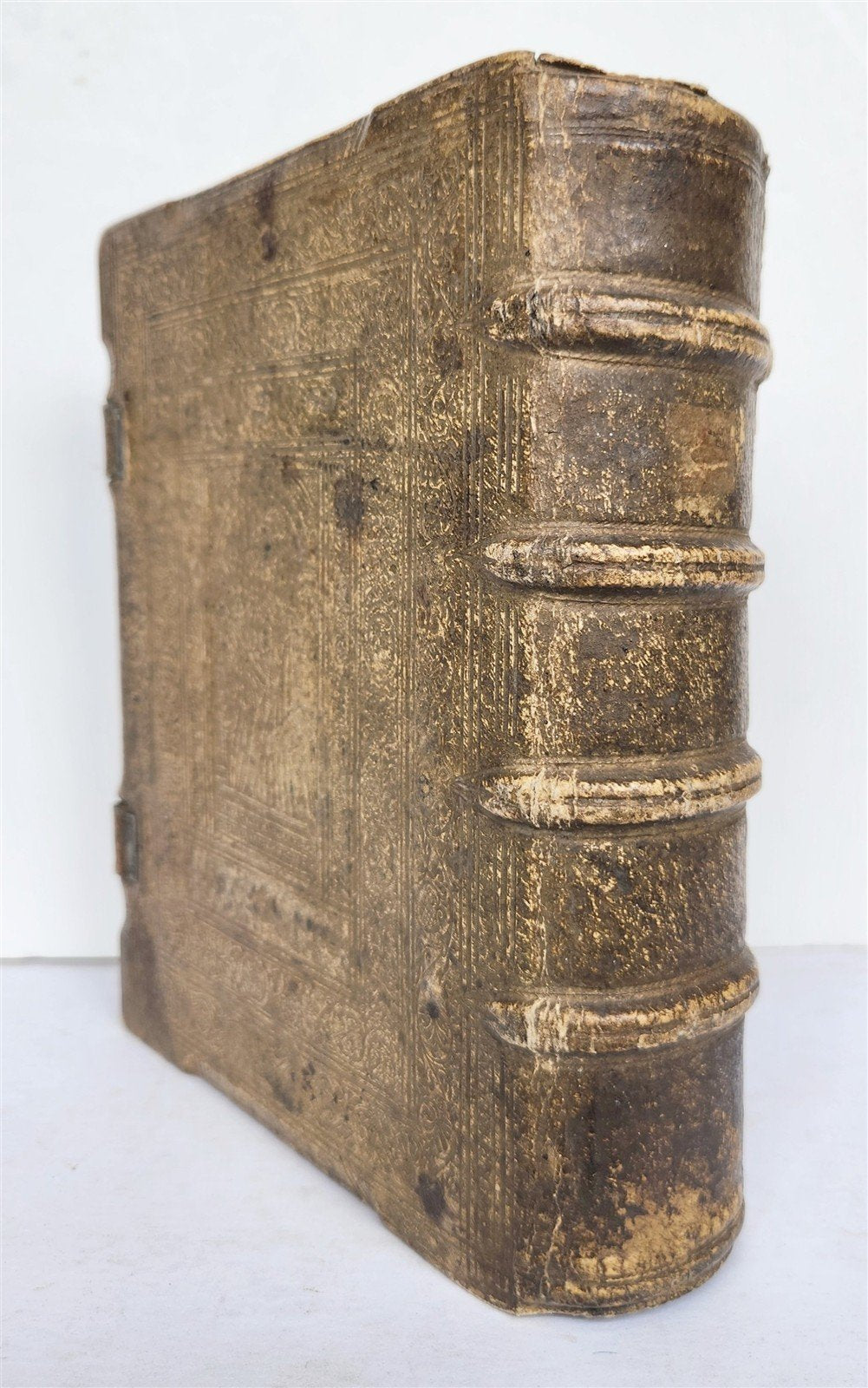 1592 GERMAN THEOLOGY by Hieronymus Mencel antique 16th century PIGSKIN BOUND