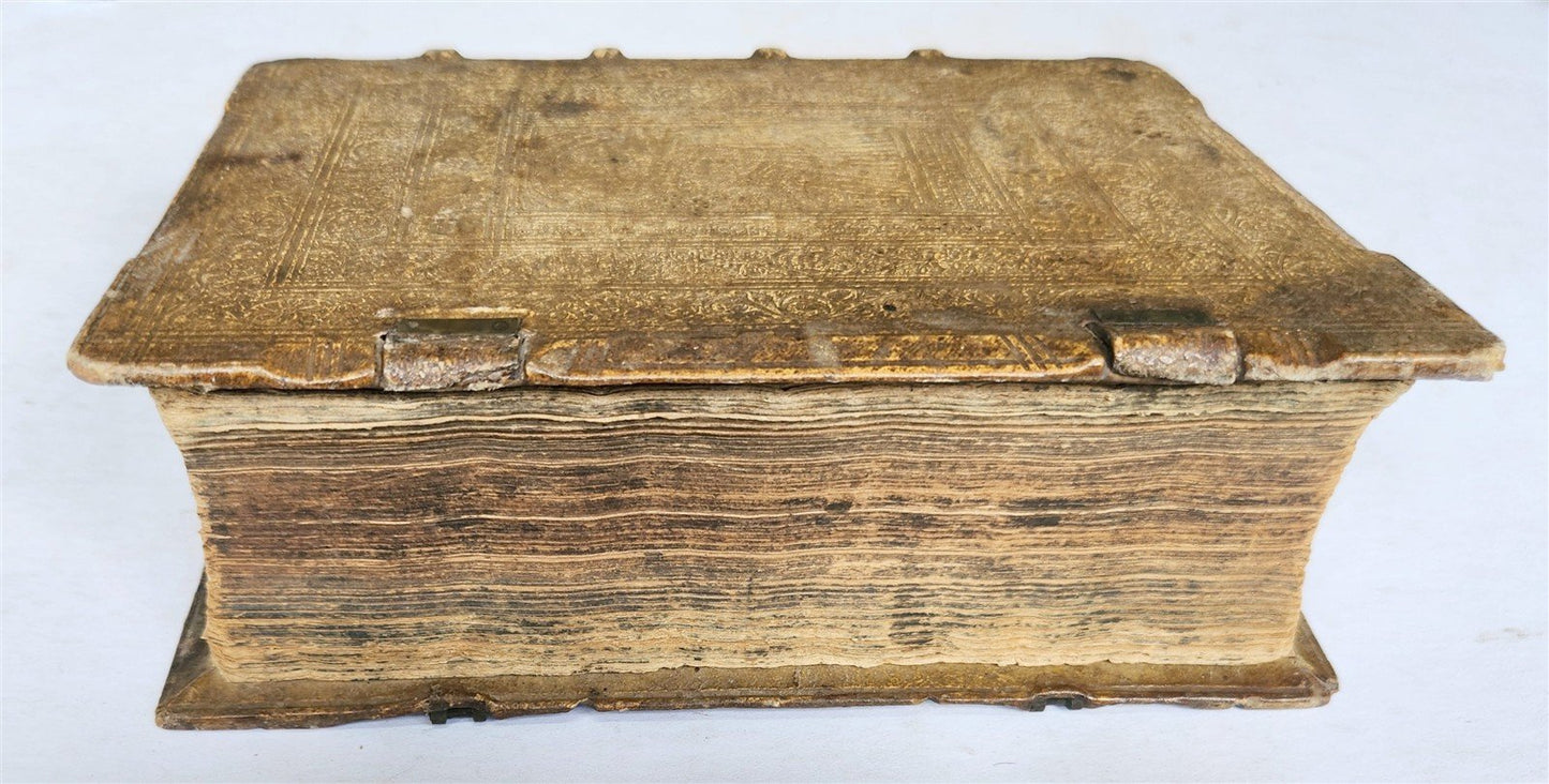 1592 GERMAN THEOLOGY by Hieronymus Mencel antique 16th century PIGSKIN BOUND