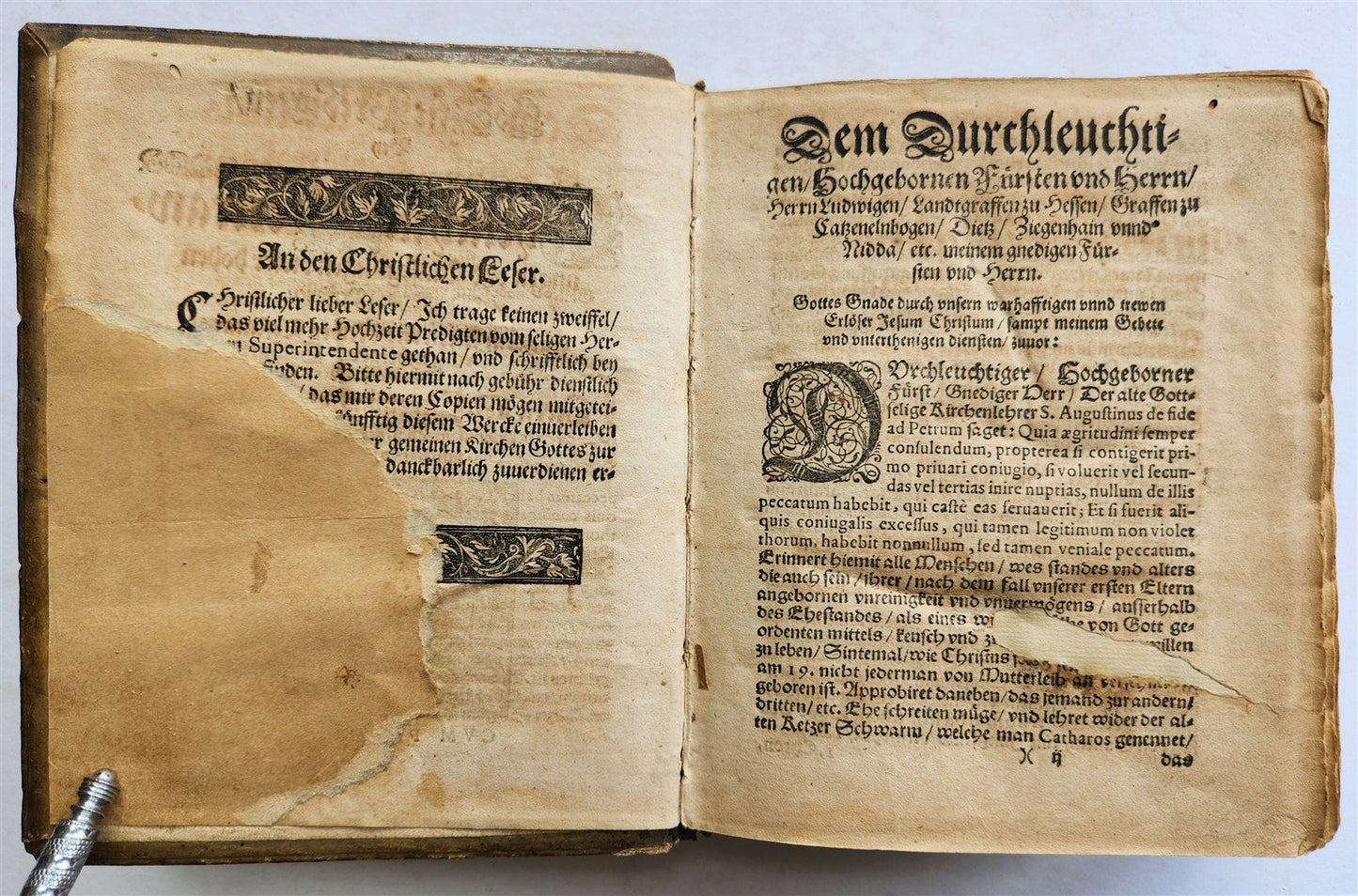 1592 GERMAN THEOLOGY by Hieronymus Mencel antique 16th century PIGSKIN BOUND