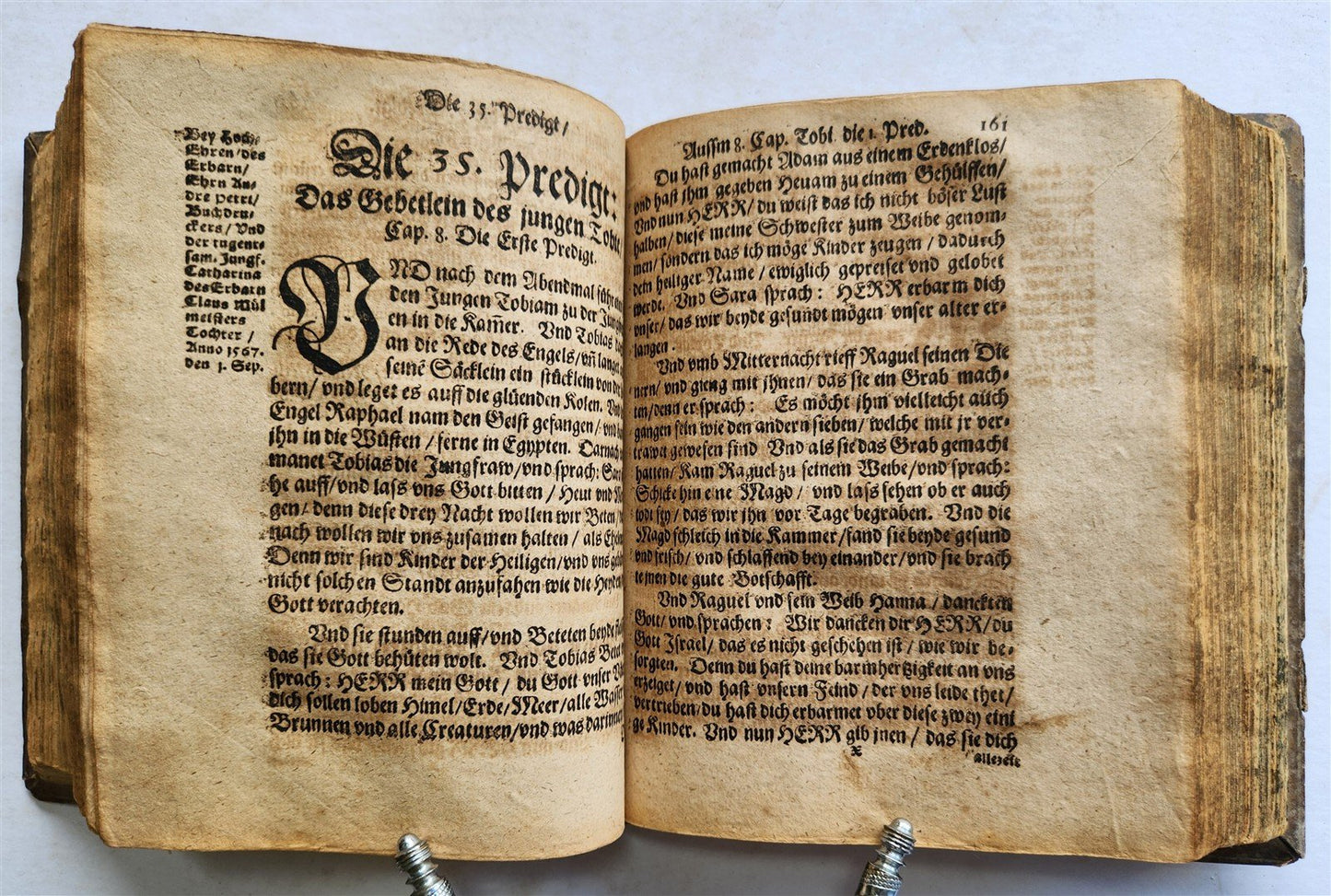 1592 GERMAN THEOLOGY by Hieronymus Mencel antique 16th century PIGSKIN BOUND