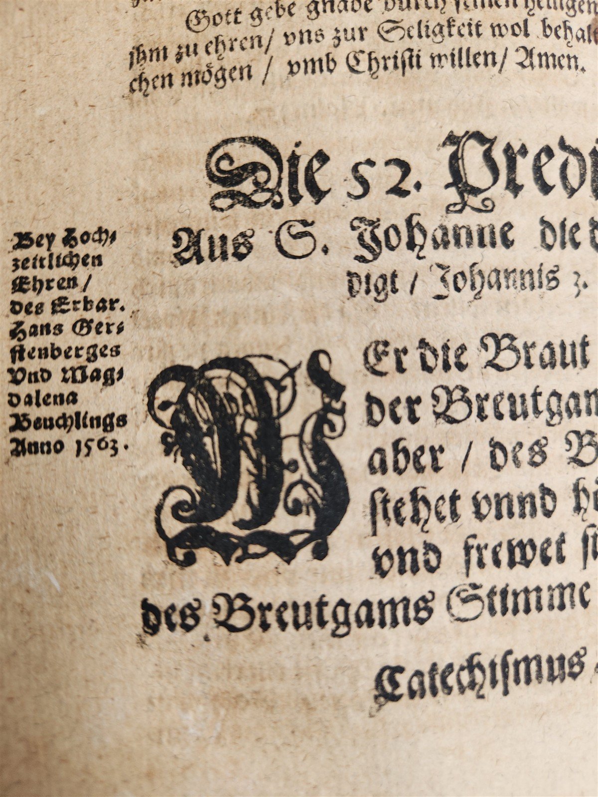 1592 GERMAN THEOLOGY by Hieronymus Mencel antique 16th century PIGSKIN BOUND