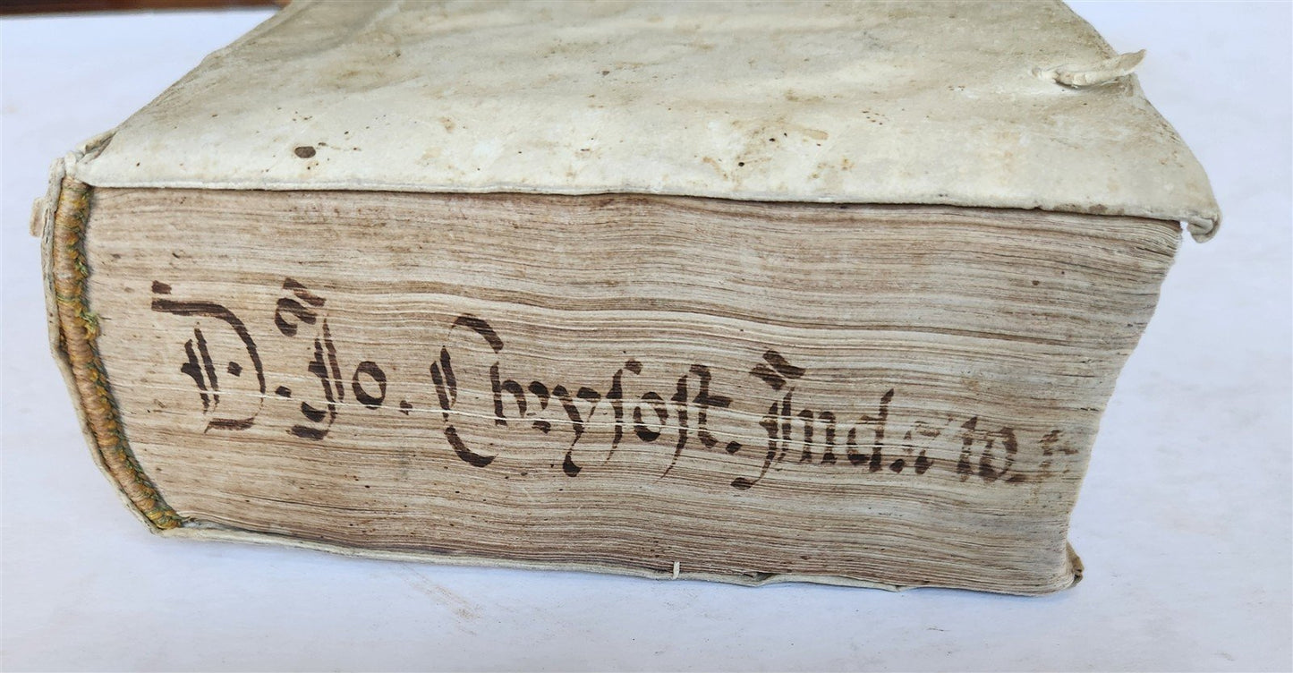 1582 HOMILIES of JOHN CHRYSOSTOM antique 16th century VELLUM BOUND