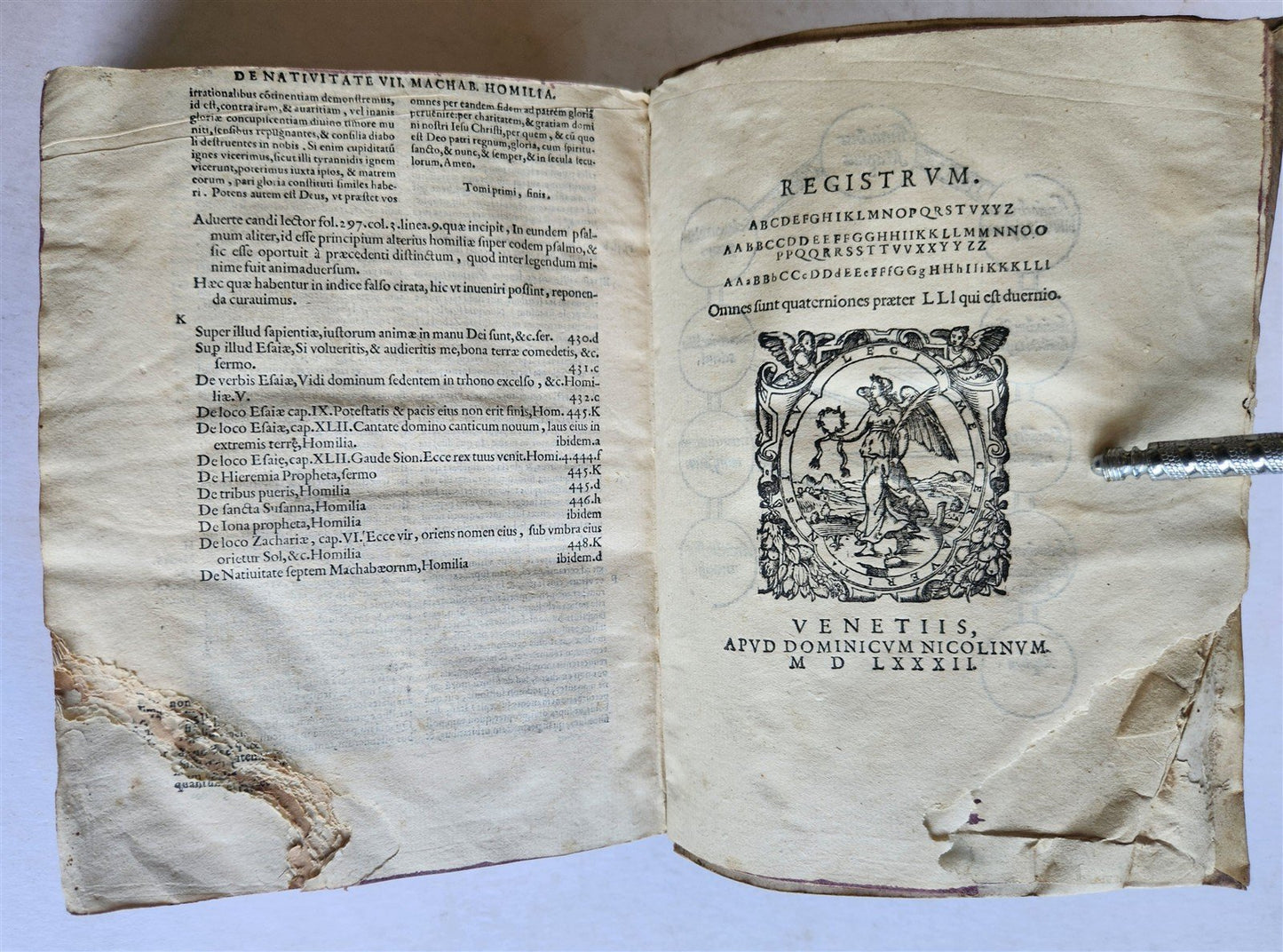 1582 HOMILIES of JOHN CHRYSOSTOM antique 16th century VELLUM BOUND