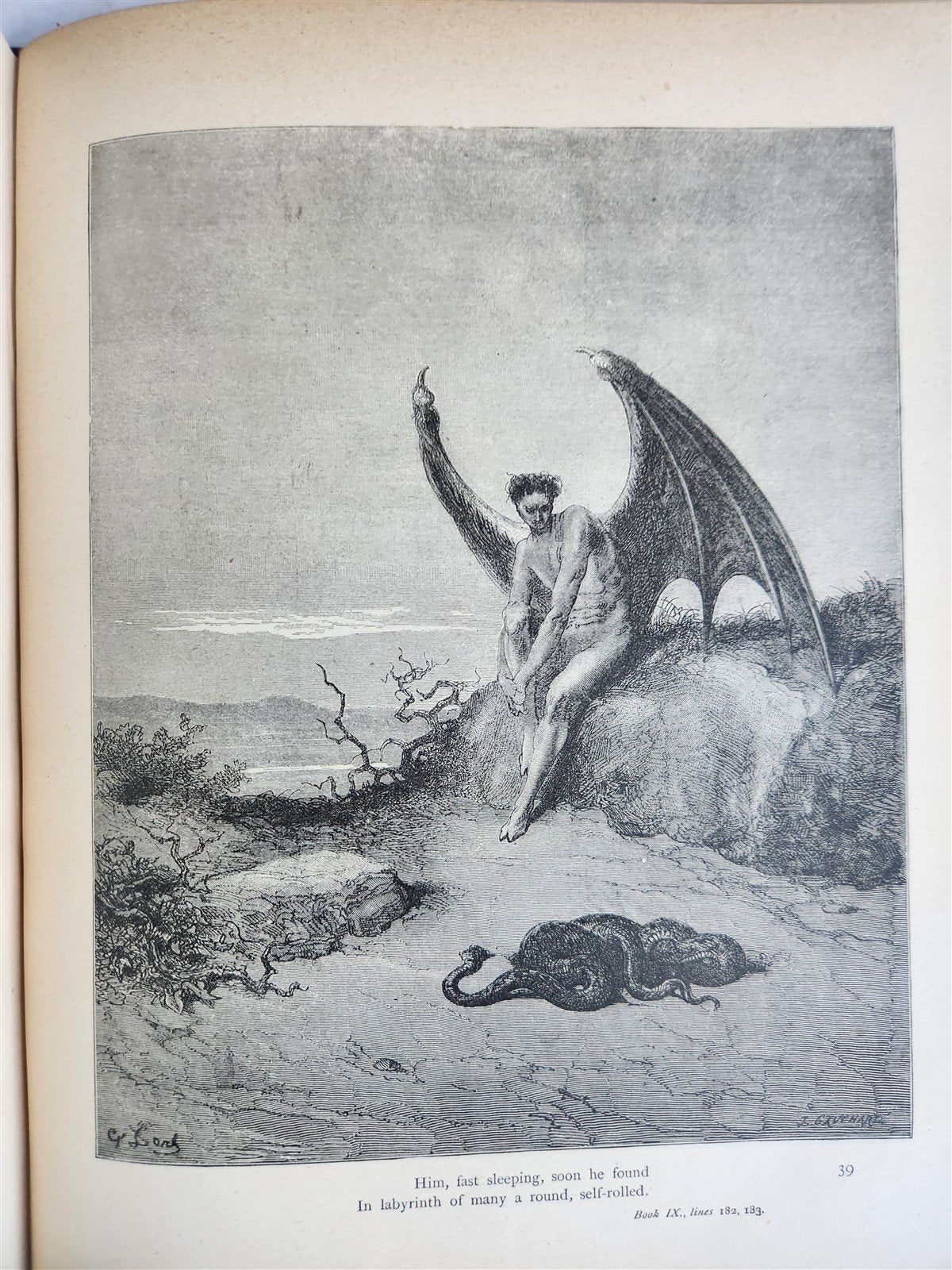 1880 MILTON'S PARADISE LOST illustrated by GUSTAVE DORE antique FOLIO
