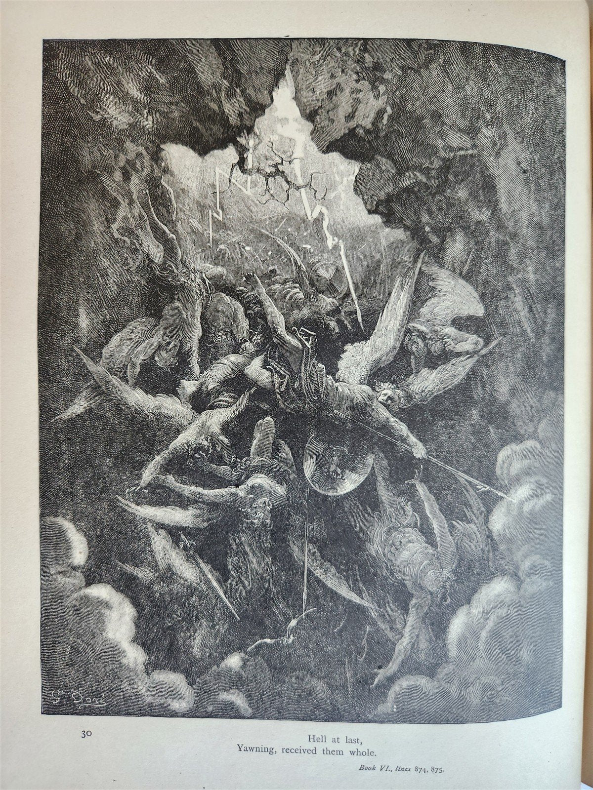 1880 MILTON'S PARADISE LOST illustrated by GUSTAVE DORE antique FOLIO