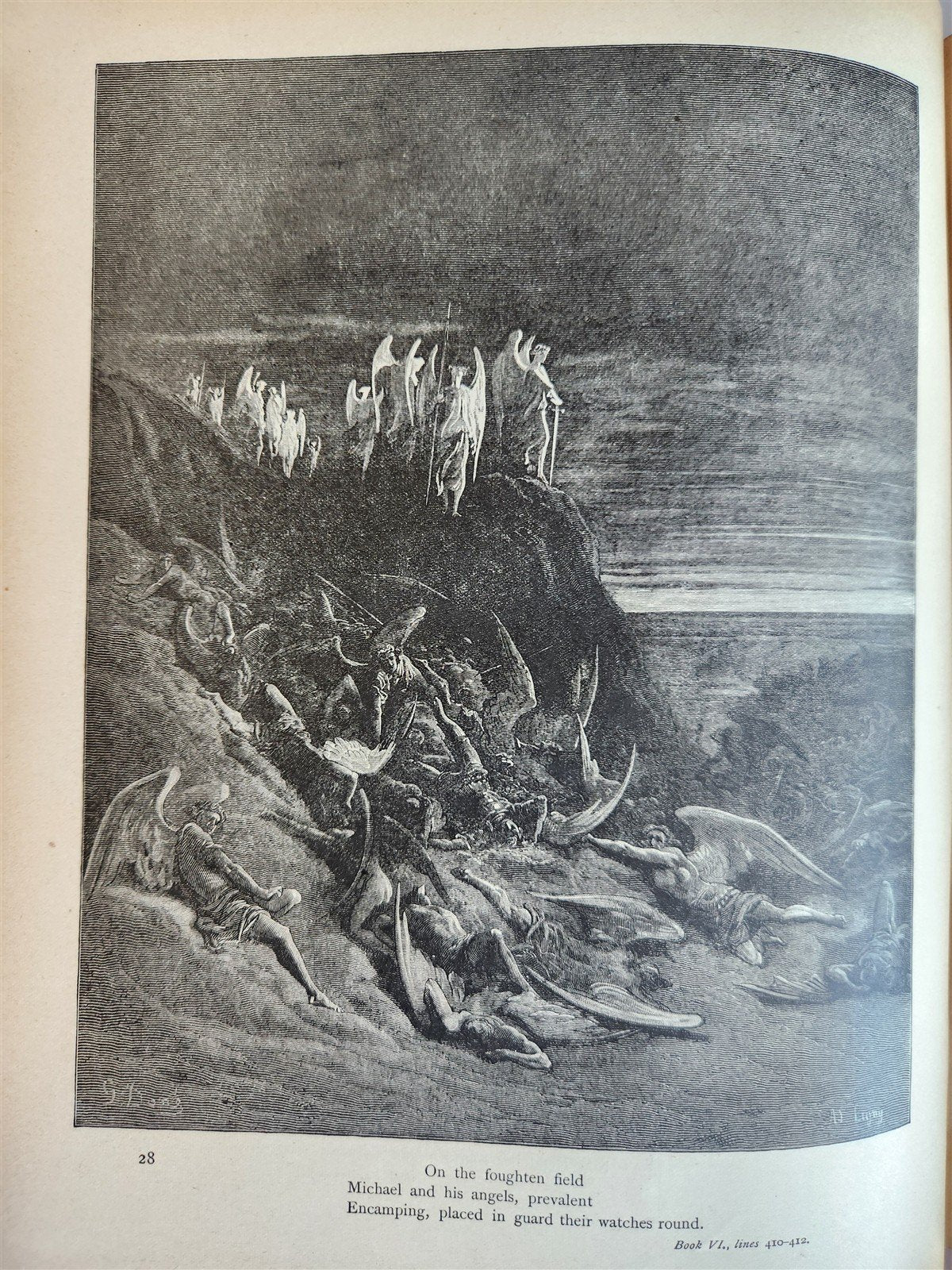 1880 MILTON'S PARADISE LOST illustrated by GUSTAVE DORE antique FOLIO