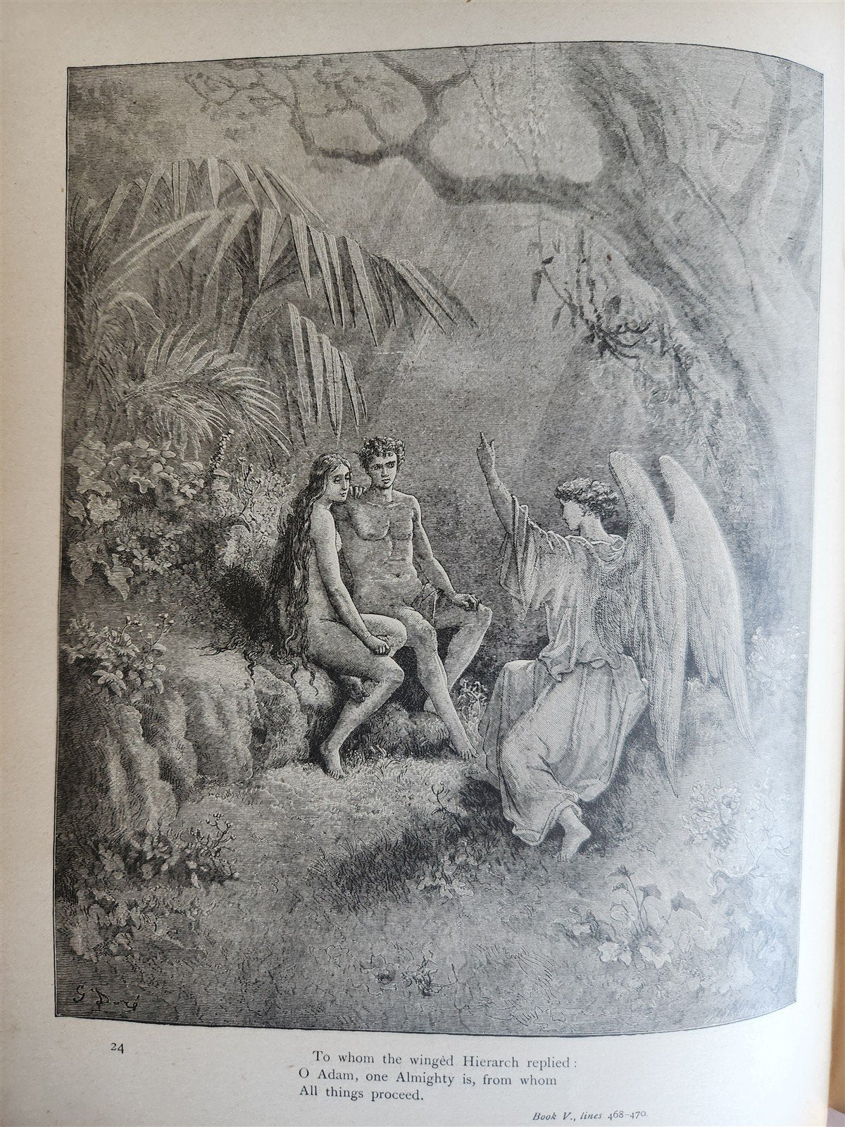 1880 MILTON'S PARADISE LOST illustrated by GUSTAVE DORE antique FOLIO