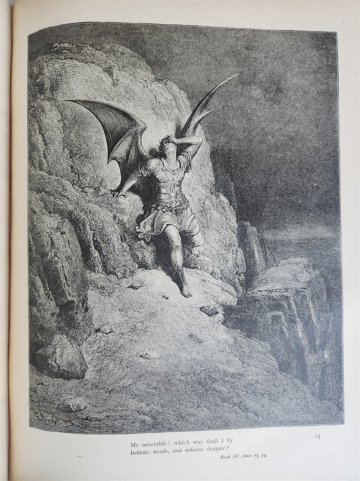 1880 MILTON'S PARADISE LOST illustrated by GUSTAVE DORE antique FOLIO