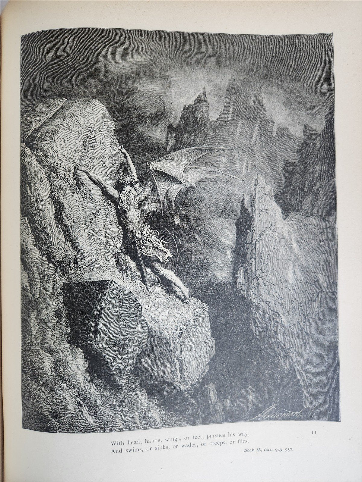 1880 MILTON'S PARADISE LOST illustrated by GUSTAVE DORE antique FOLIO