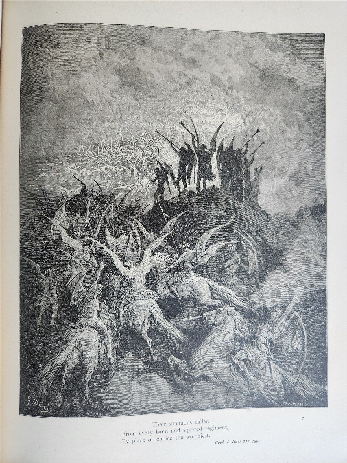 1880 MILTON'S PARADISE LOST illustrated by GUSTAVE DORE antique FOLIO