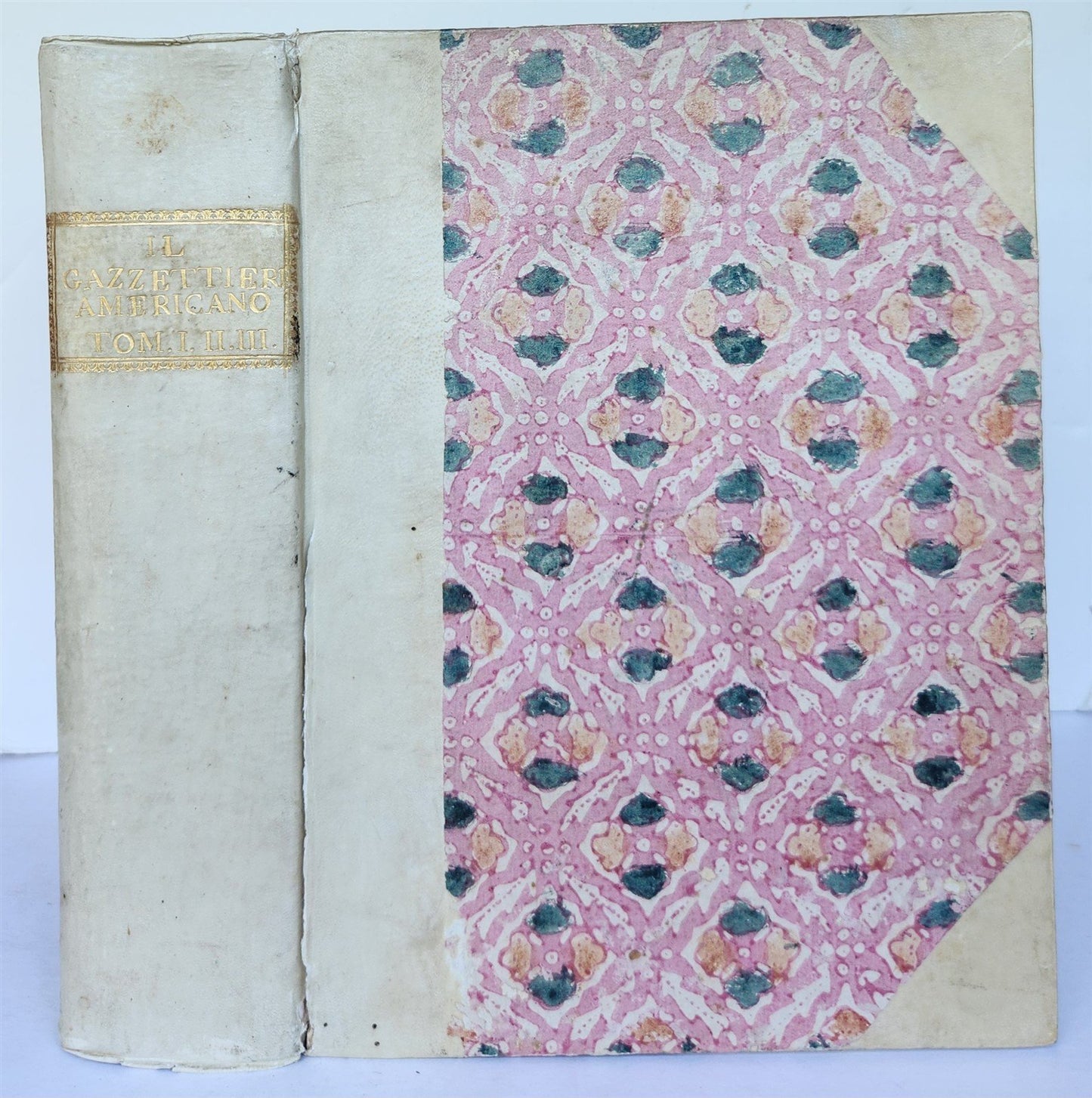 1763 IL GAZZETTIERE AMERICANO antique ILLUSTRATED w/ MAPS & ENGRAVINGS FOLIO