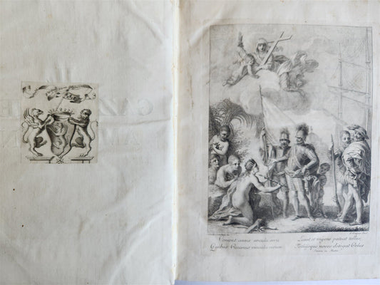 1763 IL GAZZETTIERE AMERICANO antique ILLUSTRATED w/ MAPS & ENGRAVINGS FOLIO
