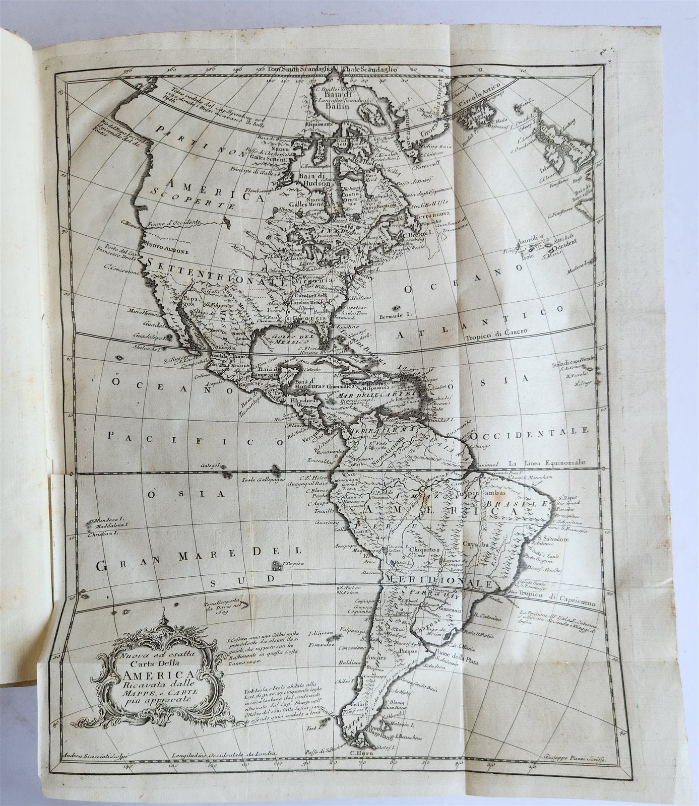 1763 IL GAZZETTIERE AMERICANO antique ILLUSTRATED w/ MAPS & ENGRAVINGS FOLIO