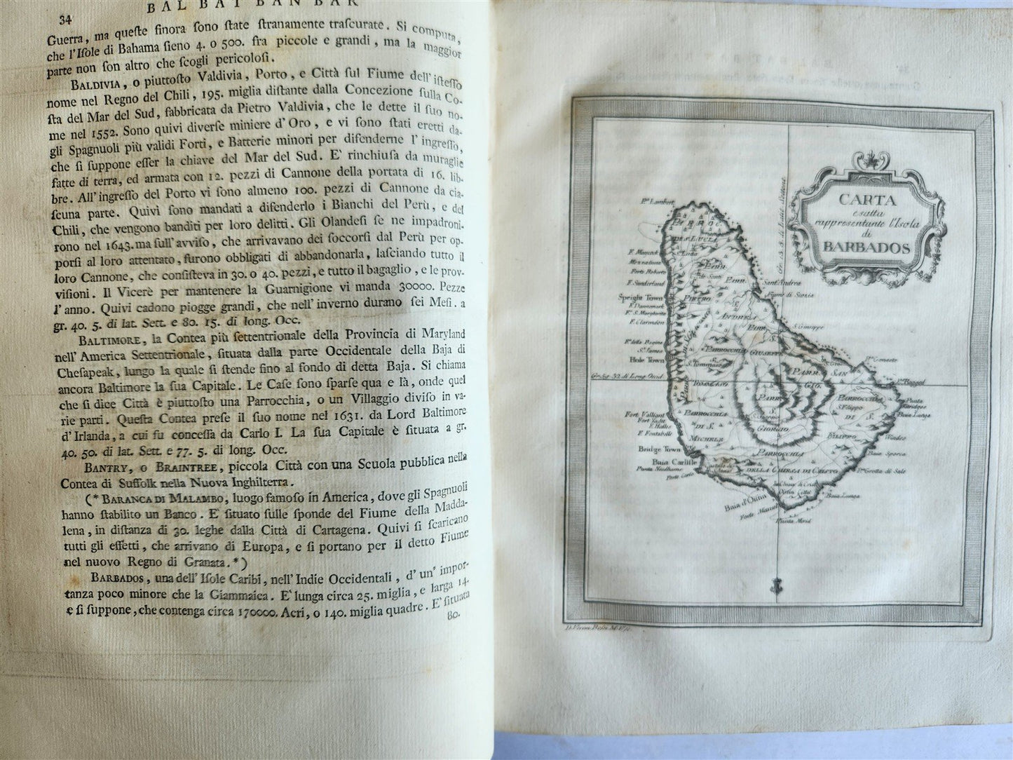 1763 IL GAZZETTIERE AMERICANO antique ILLUSTRATED w/ MAPS & ENGRAVINGS FOLIO