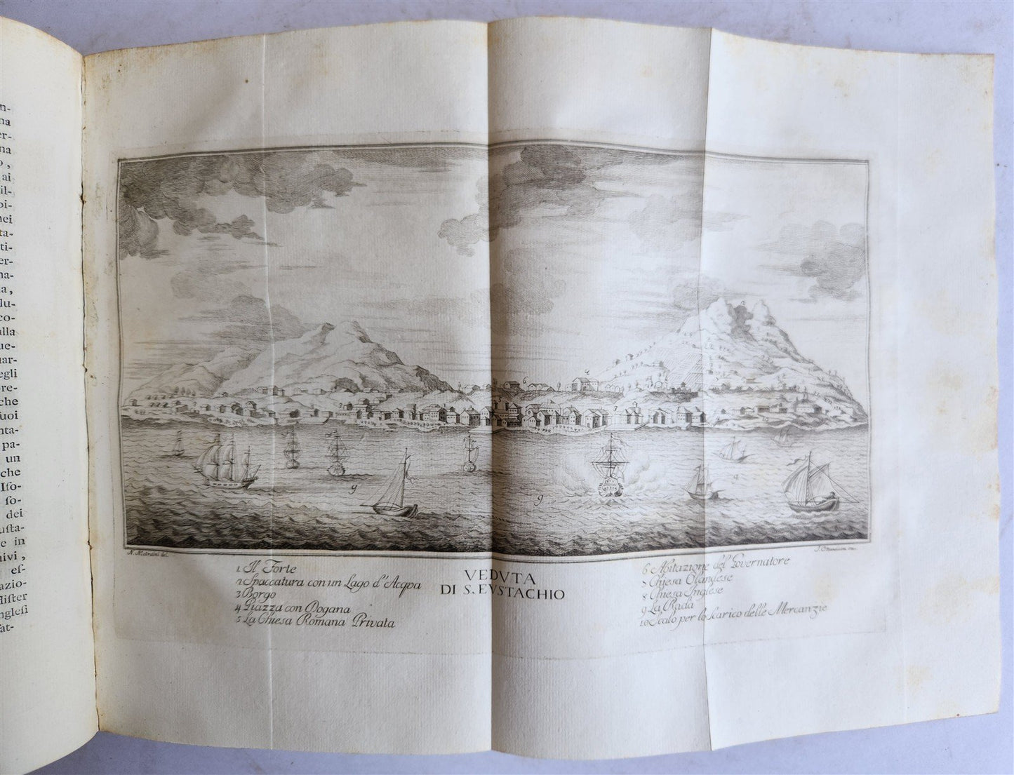 1763 IL GAZZETTIERE AMERICANO antique ILLUSTRATED w/ MAPS & ENGRAVINGS FOLIO