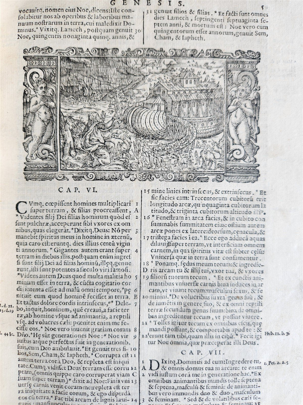 1611 BIBLE in LATIN antique ILLUSTRATED BIBLIA SACRA w/ 252 WOODCUTS