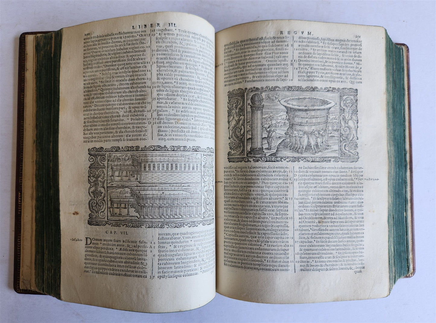 1611 BIBLE in LATIN antique ILLUSTRATED BIBLIA SACRA w/ 252 WOODCUTS