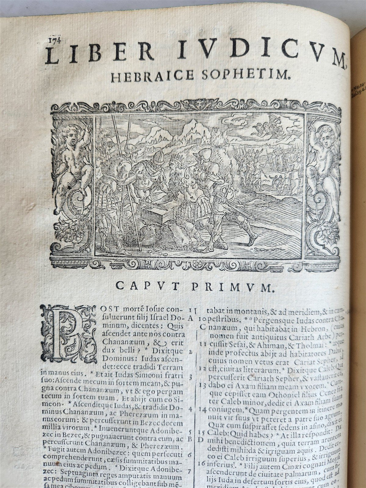 1611 BIBLE in LATIN antique ILLUSTRATED BIBLIA SACRA w/ 252 WOODCUTS