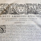 1603 SANCTI AMBROSII antique PIGSKIN BOUND FOLIO w/BISHOP'S COAT of ARMS Vol.3-4