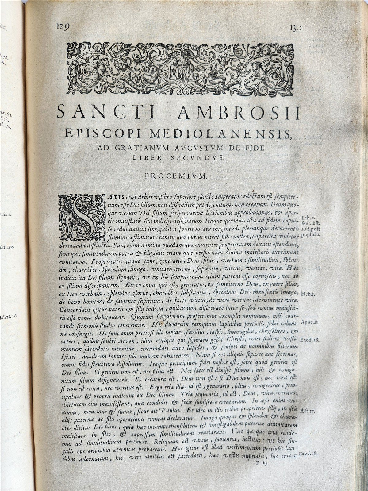 1603 SANCTI AMBROSII antique PIGSKIN BOUND FOLIO w/BISHOP'S COAT of ARMS Vol.3-4