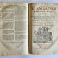1603 SANCTI AMBROSII antique PIGSKIN BOUND FOLIO w/BISHOP'S COAT of ARMS Vol.3-4