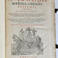 1603 SANCTI AMBROSII antique PIGSKIN BOUND FOLIO w/BISHOP'S COAT of ARMS Vol.1-2