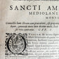 1603 SANCTI AMBROSII antique PIGSKIN BOUND FOLIO w/BISHOP'S COAT of ARMS Vol.1-2