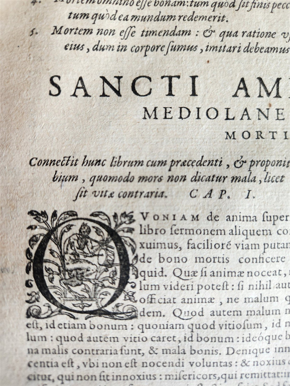 1603 SANCTI AMBROSII antique PIGSKIN BOUND FOLIO w/BISHOP'S COAT of ARMS Vol.1-2