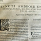 1603 SANCTI AMBROSII antique PIGSKIN BOUND FOLIO w/BISHOP'S COAT of ARMS Vol.1-2