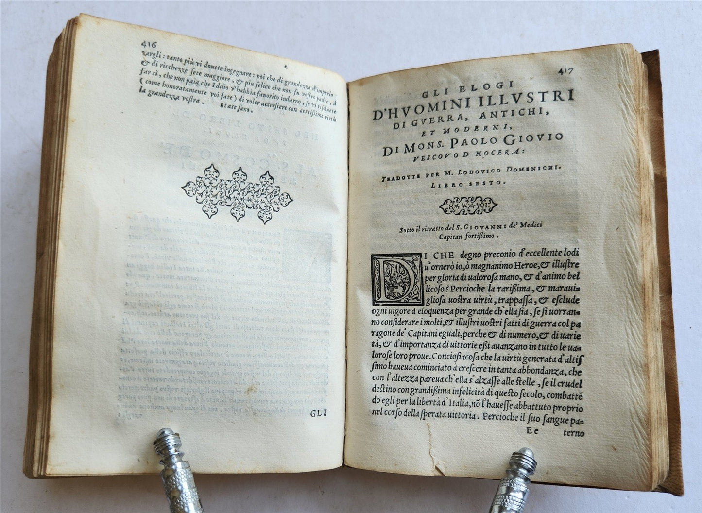 1559 HISTORY by PAOLO GIOVIO antique 16th Century VELLUM BINDING