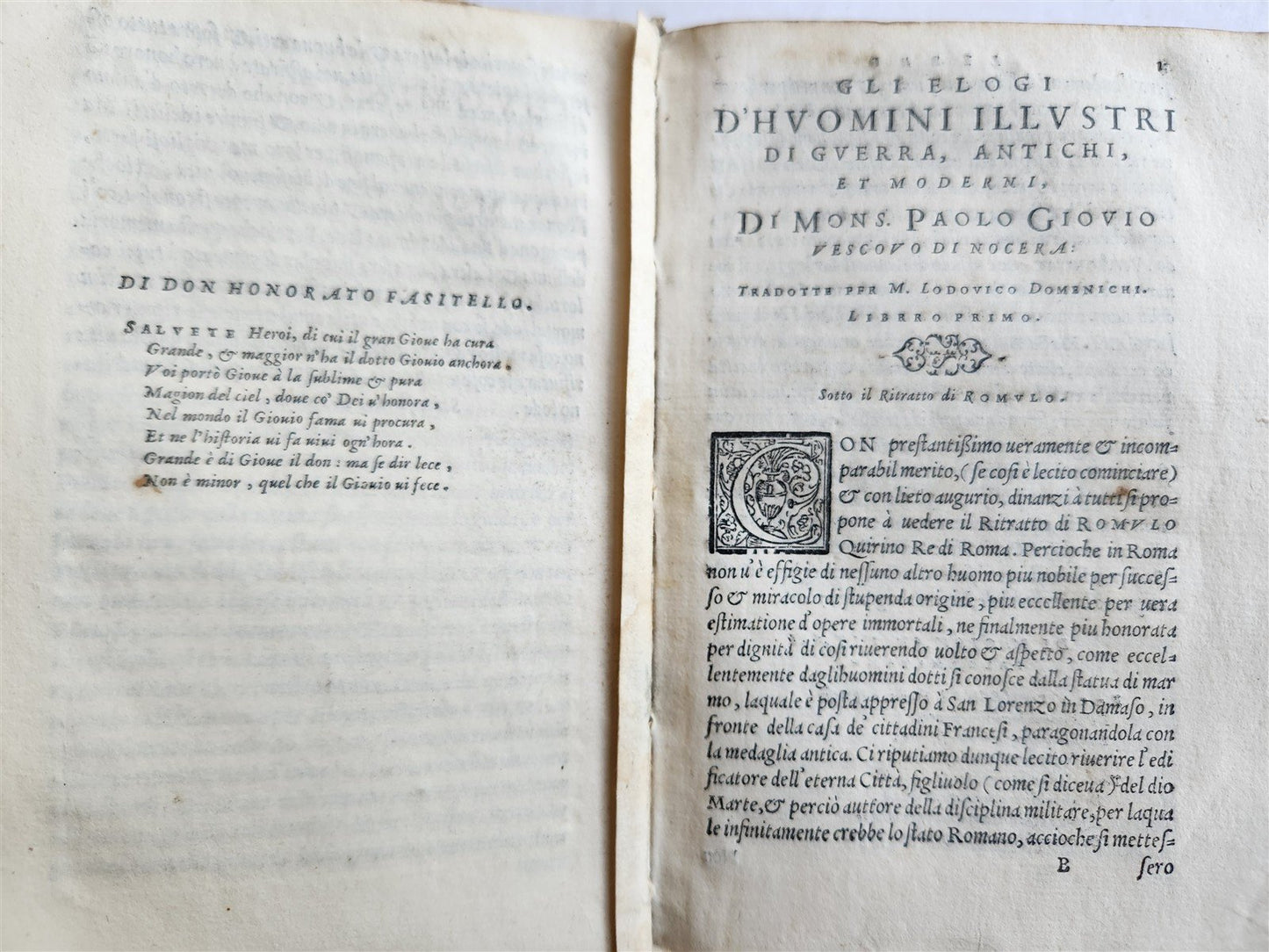 1559 HISTORY by PAOLO GIOVIO antique 16th Century VELLUM BINDING