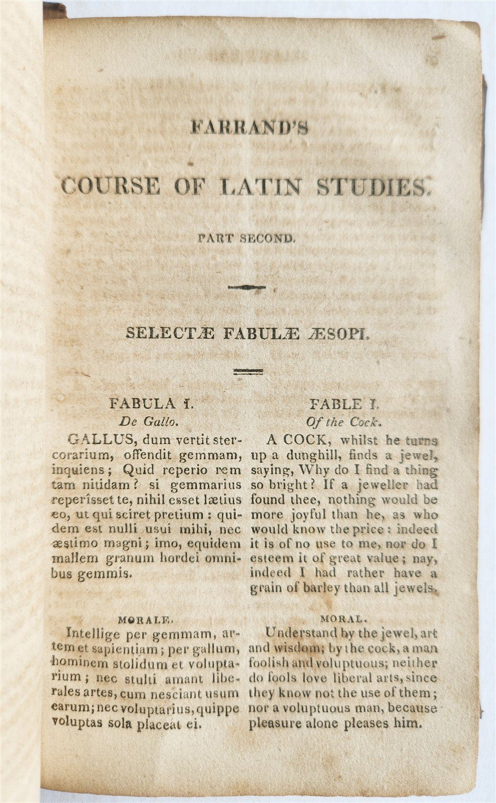 1817 FARRAND'S COURSE of LATIN STUDIES For use of American Schools ANTIQUE