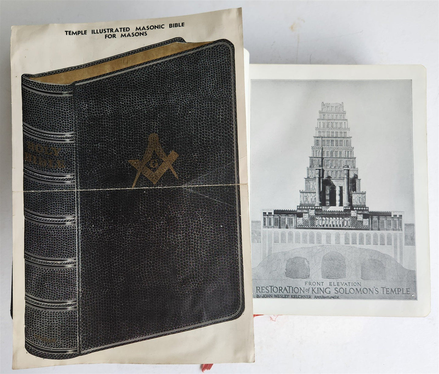 1931 BIBLE MASONIC ILLUSTRATED FOLIO antique printed in PHILADELPHIA AMERICANA