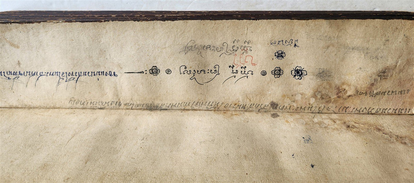 19th century ILLUMINATED BUDDHIST MANIUSCRIPT THAILAND antique - MONK Phra Malai