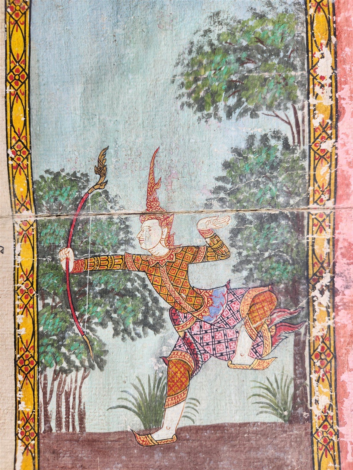 19th century ILLUMINATED BUDDHIST MANIUSCRIPT THAILAND antique - MONK Phra Malai